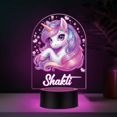 Personalized Unicorn UV Print 3D Night Light – 7 Color Changing LED Acrylic Lamp